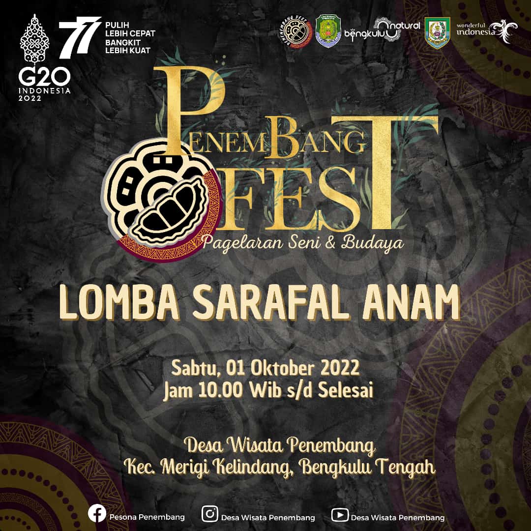 Kembangkan Desa Wisata,Dinas Pariwisata Kabupaten Bengkulu Tengah Gelar Gelar Event PANEMBANG FEST Seni Dan Budaya